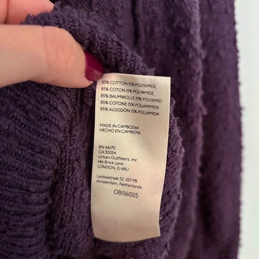 Free people found my friend cropped noby sweater- dark purple size L- VGUC - Picture 7 of 7